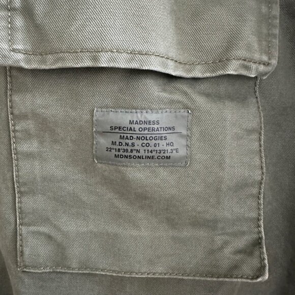 Madness Print Utility Cotton Jacket – Green Khaki | Size Small - Picture 6 of 10